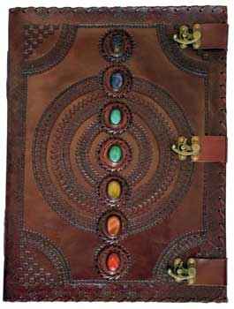 7 Stone leather blank book w/ 3 latch